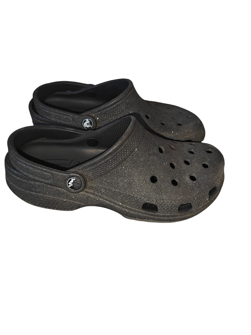 Crocs Classic Glitter Clogs in Black Sparkle Size J6 Youth
